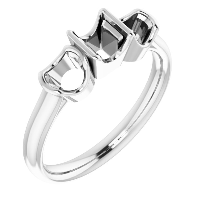 Half-Bezel Three-Stone Ring