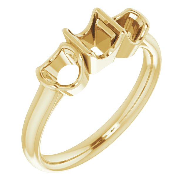 Half-Bezel Three-Stone Ring