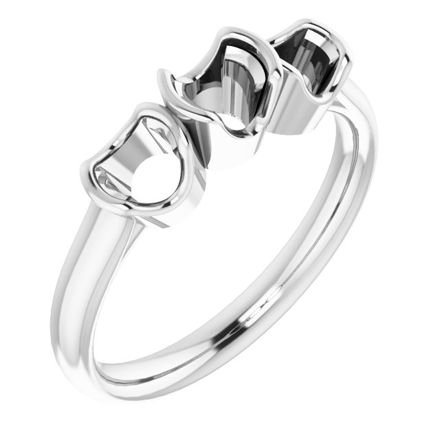 Half-Bezel Three-Stone Ring