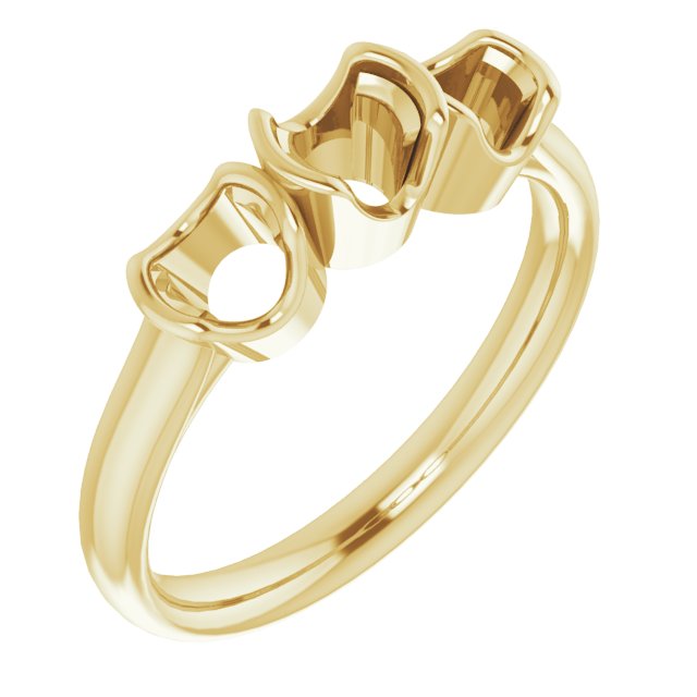 Half-Bezel Three-Stone Ring