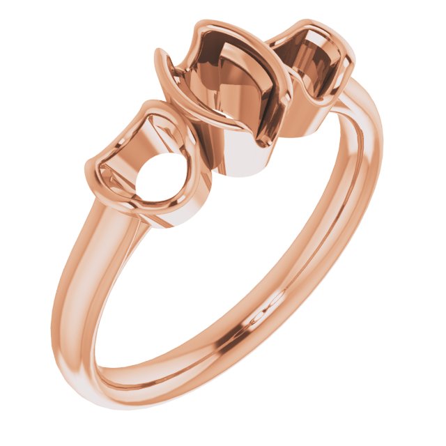 Half-Bezel Three-Stone Ring