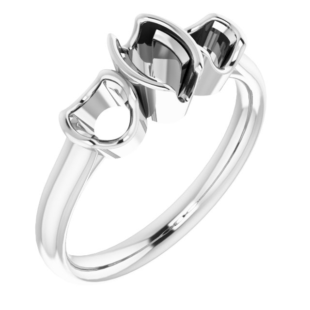 Half-Bezel Three-Stone Ring