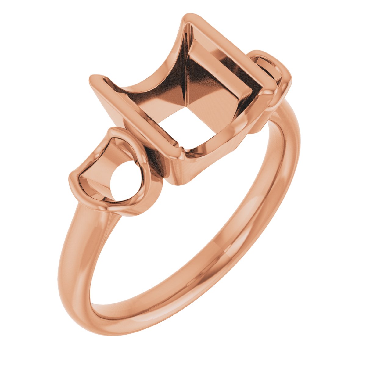 Half-Bezel Three-Stone Ring