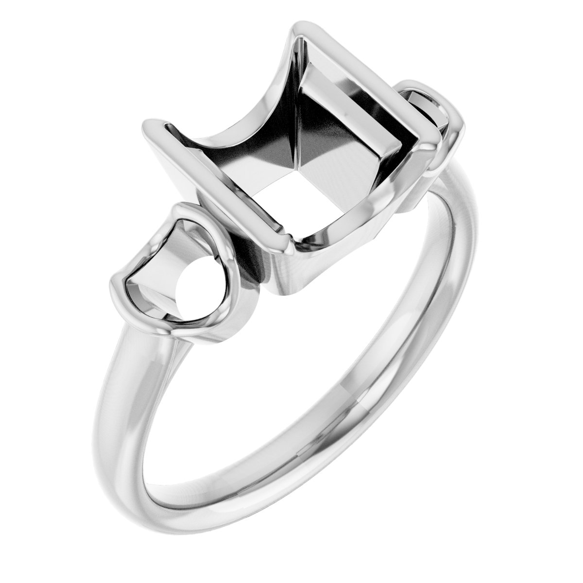 Half-Bezel Three-Stone Ring