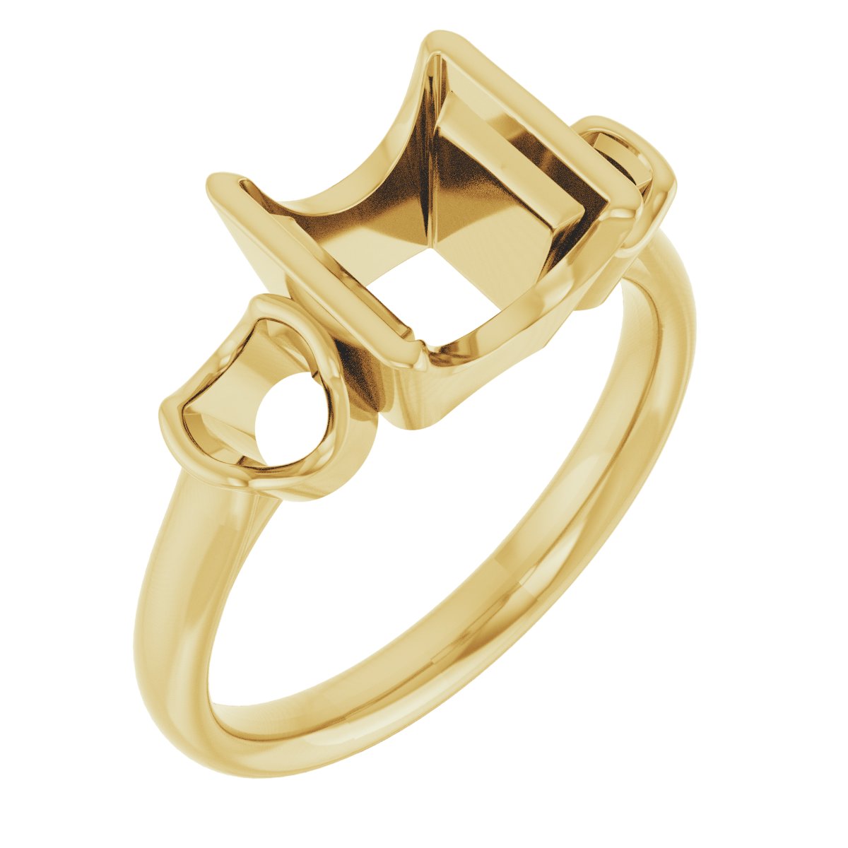 Half-Bezel Three-Stone Ring