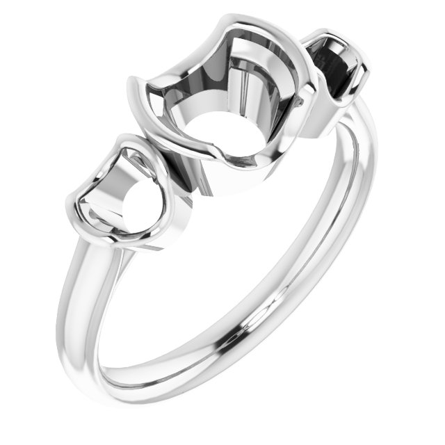 Half-Bezel Three-Stone Ring