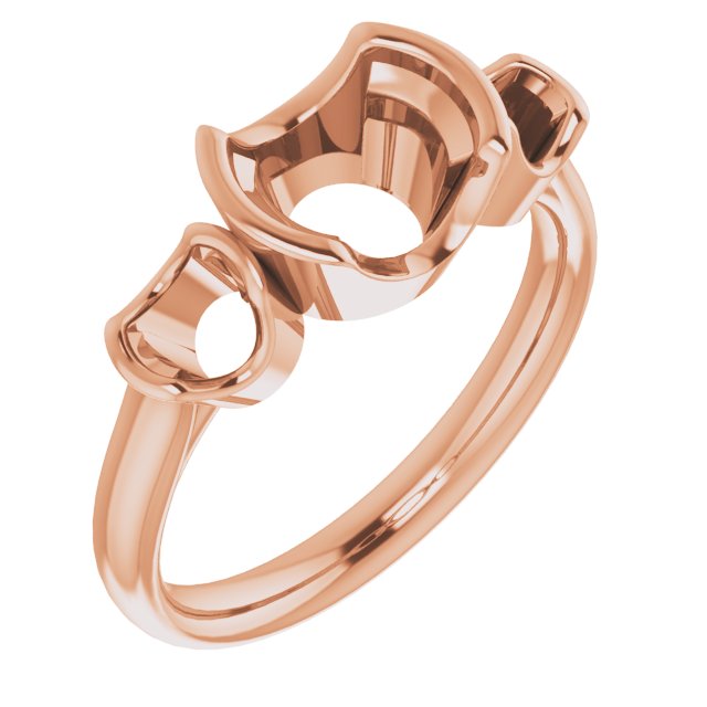 Half-Bezel Three-Stone Ring
