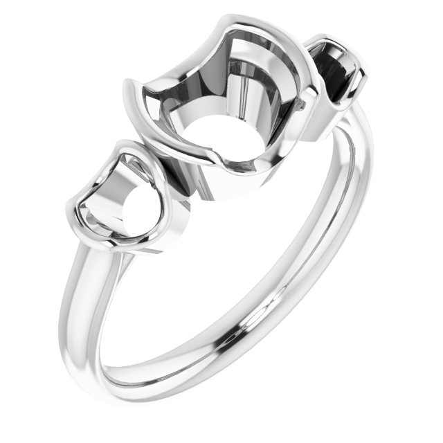 Half-Bezel Three-Stone Ring