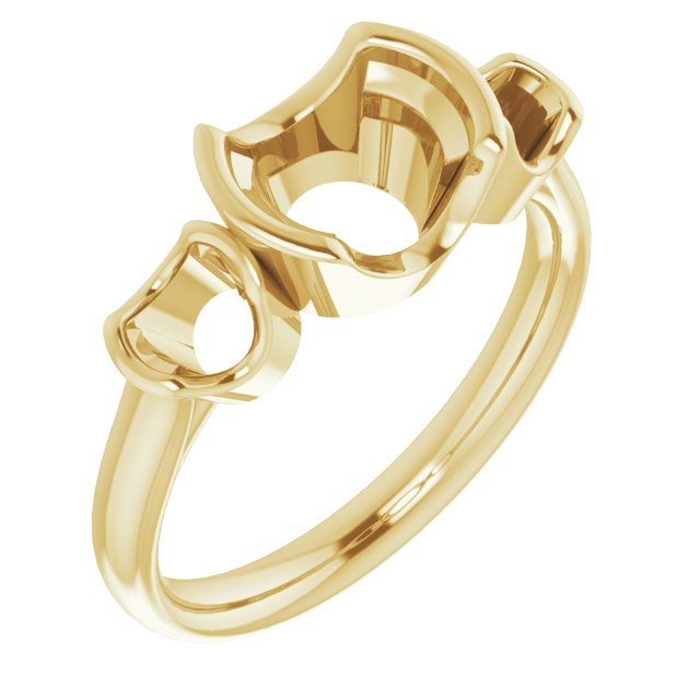 Half-Bezel Three-Stone Ring
