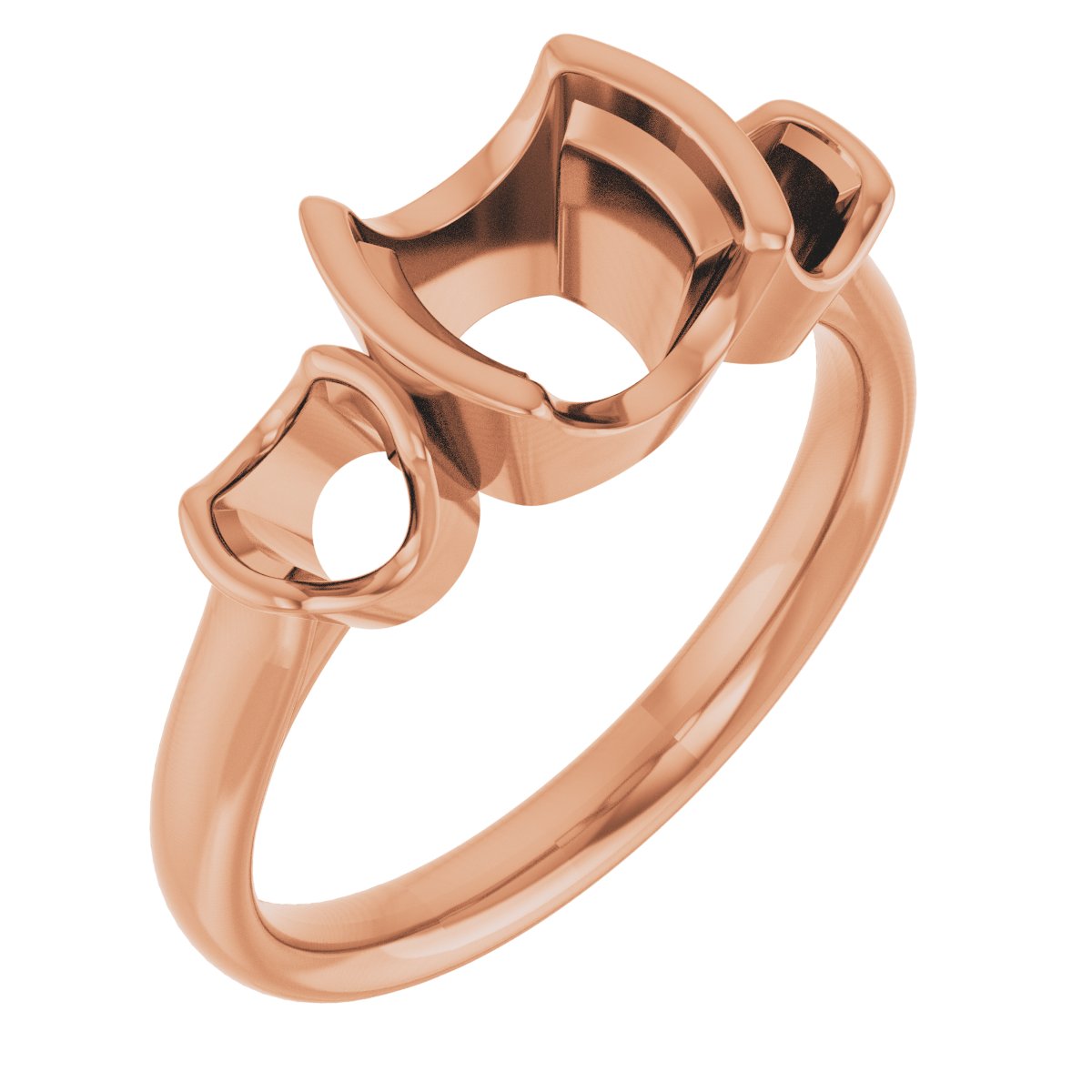 Half-Bezel Three-Stone Ring
