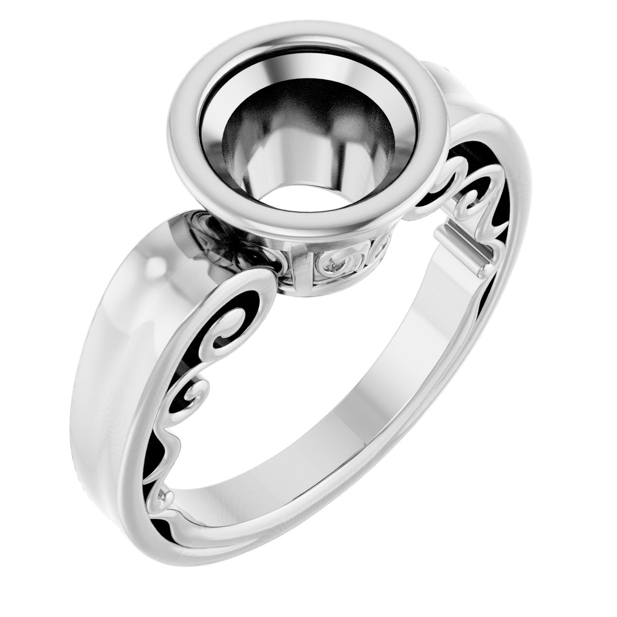 Bezel-Set Solitaire Engagement Ring