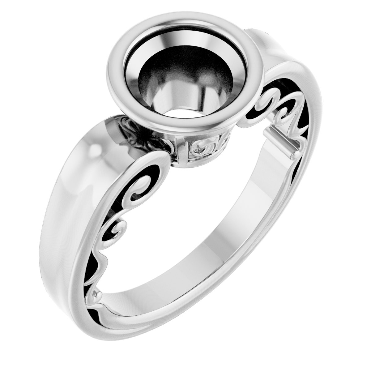 Bezel-Set Solitaire Engagement Ring