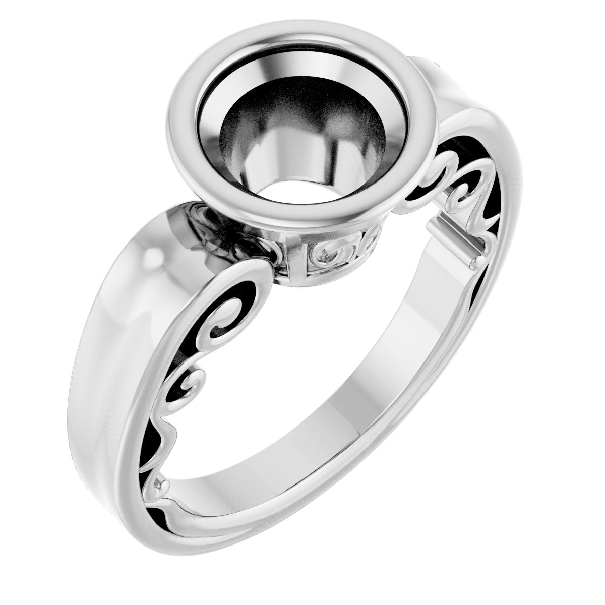 Bezel-Set Solitaire Engagement Ring