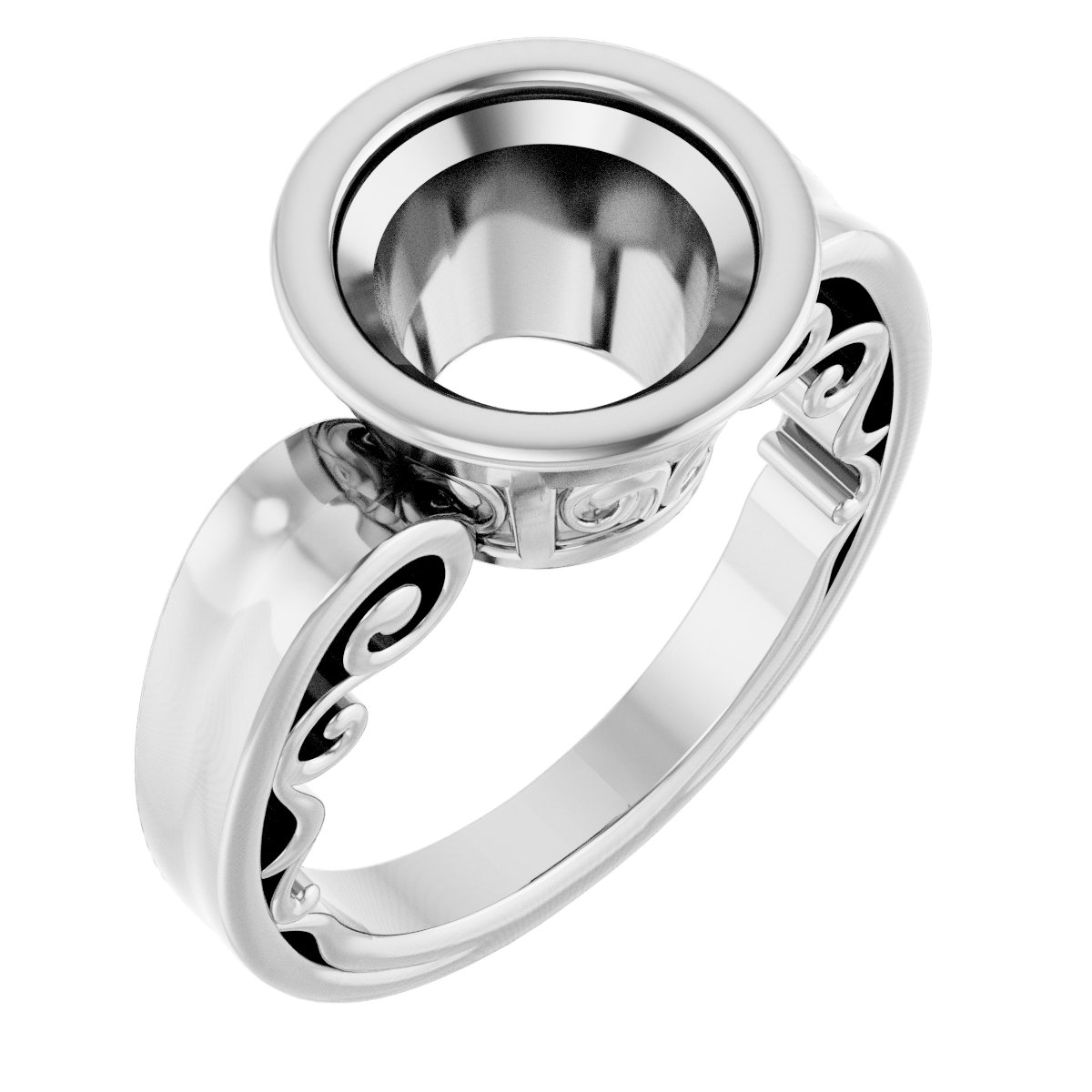 Bezel-Set Solitaire Engagement Ring