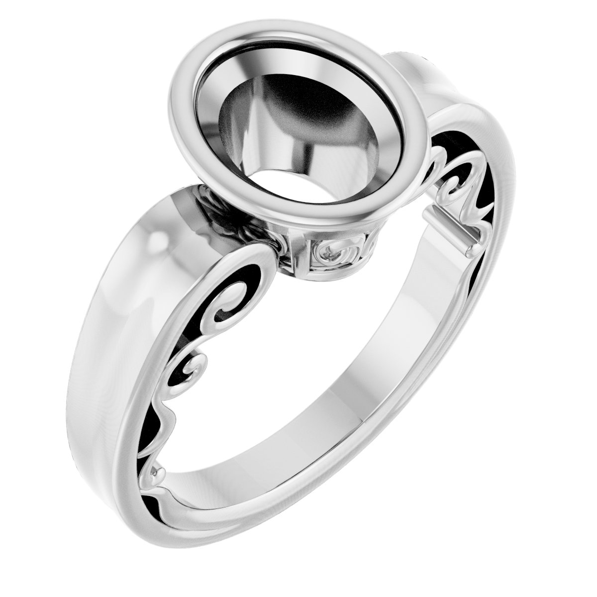 Bezel-Set Solitaire Engagement Ring