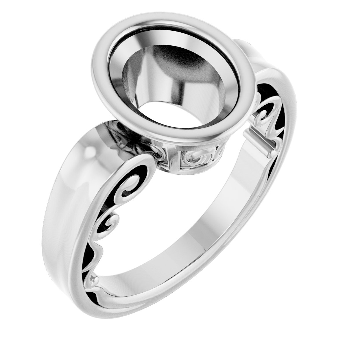 Bezel-Set Solitaire Engagement Ring