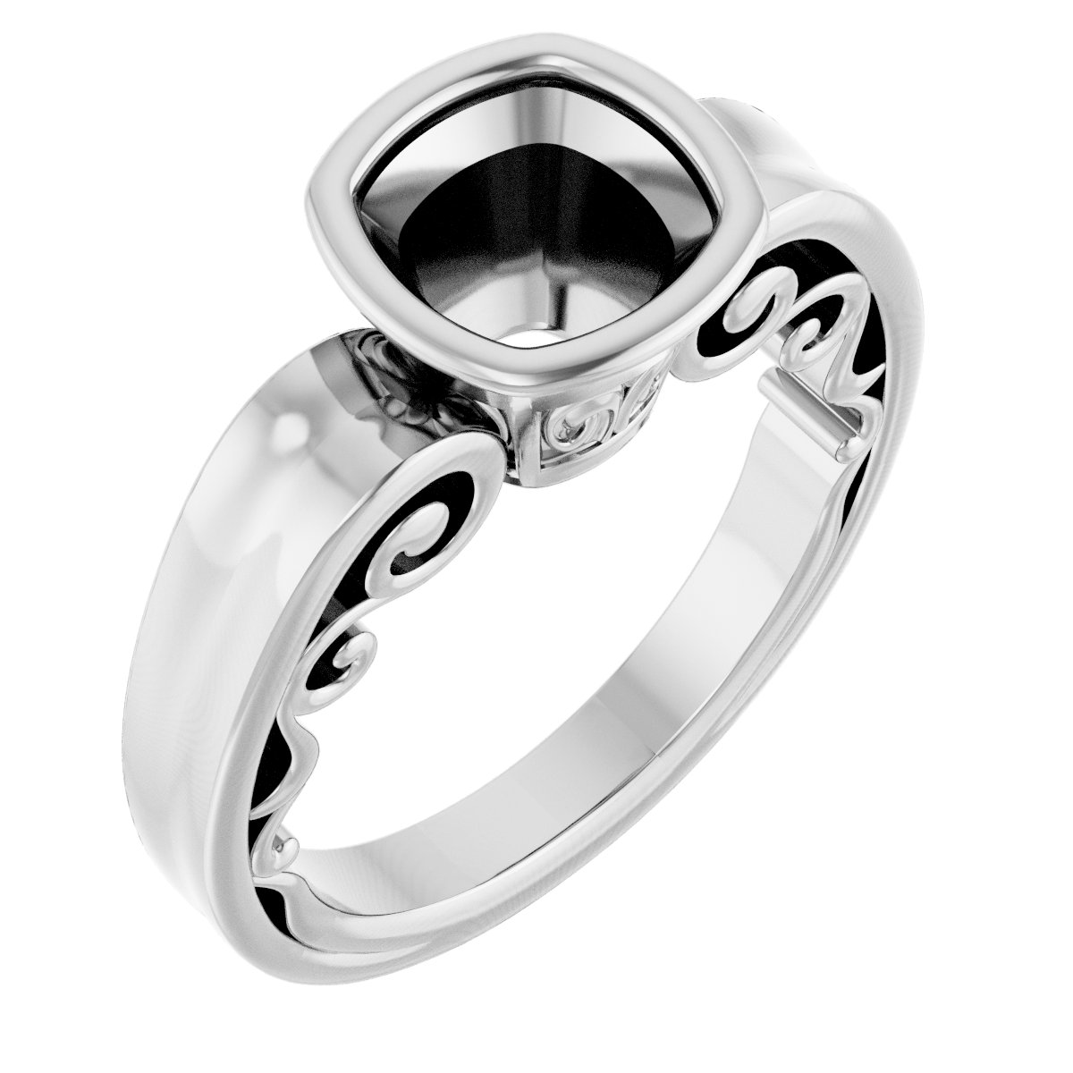 Bezel-Set Solitaire Engagement Ring