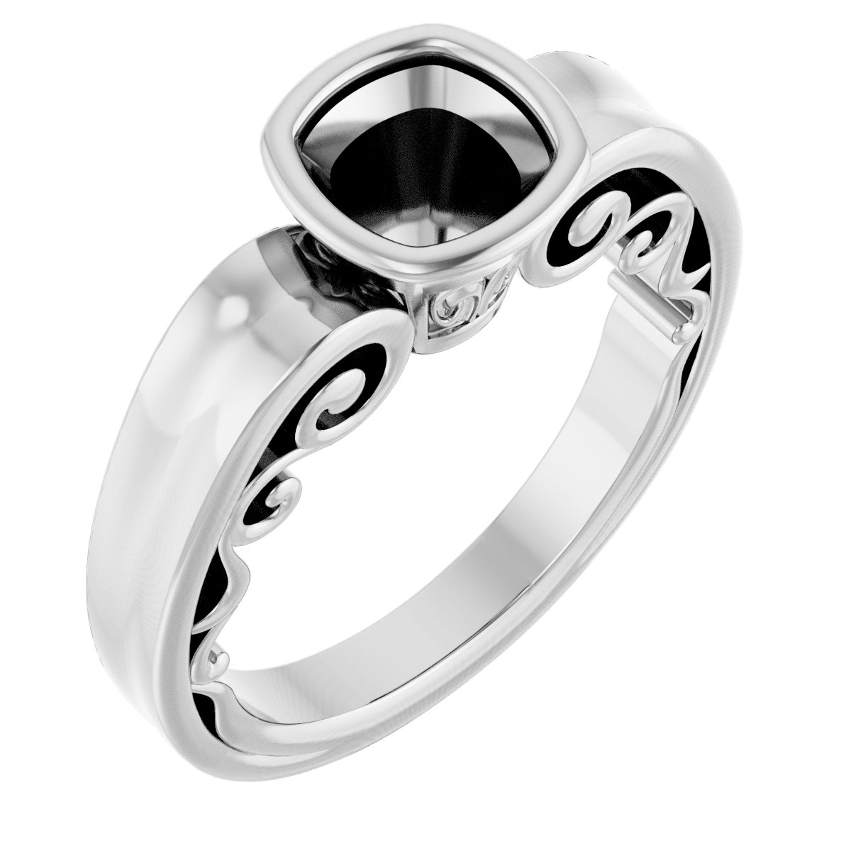 Bezel-Set Solitaire Engagement Ring