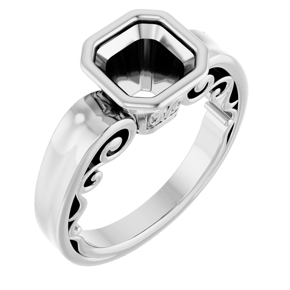Bezel-Set Solitaire Engagement Ring