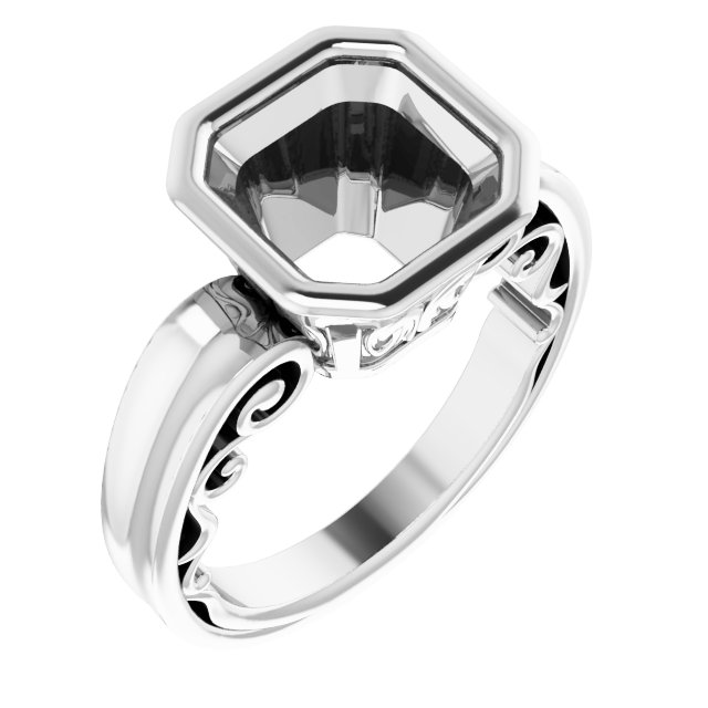 Bezel-Set Solitaire Engagement Ring