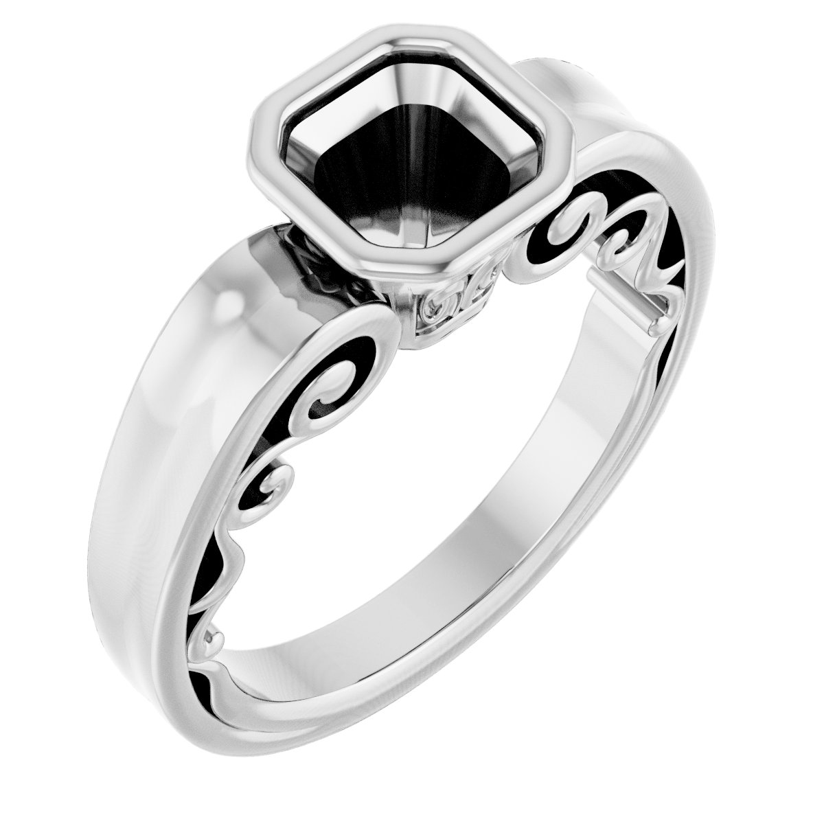 Bezel-Set Solitaire Engagement Ring