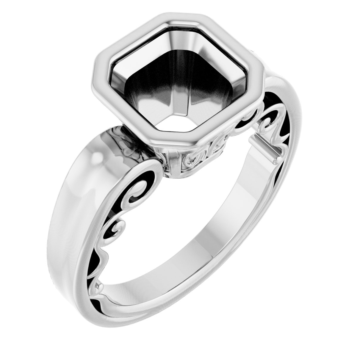 Bezel-Set Solitaire Engagement Ring