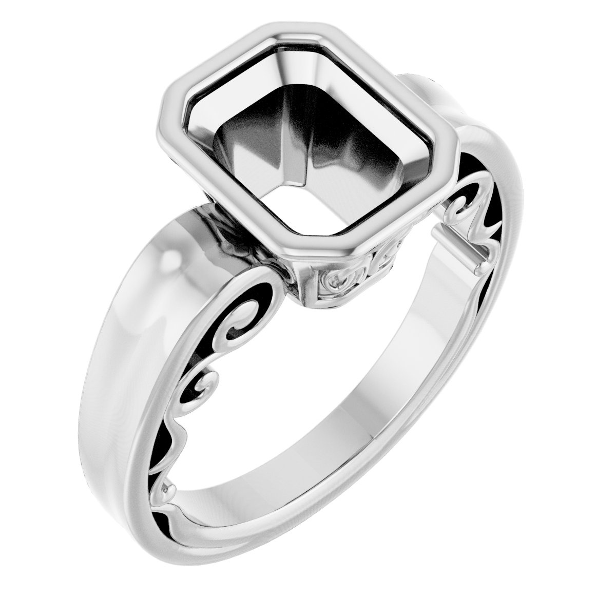 Bezel-Set Solitaire Engagement Ring