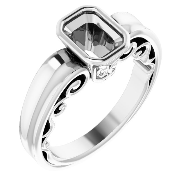 Bezel-Set Solitaire Engagement Ring