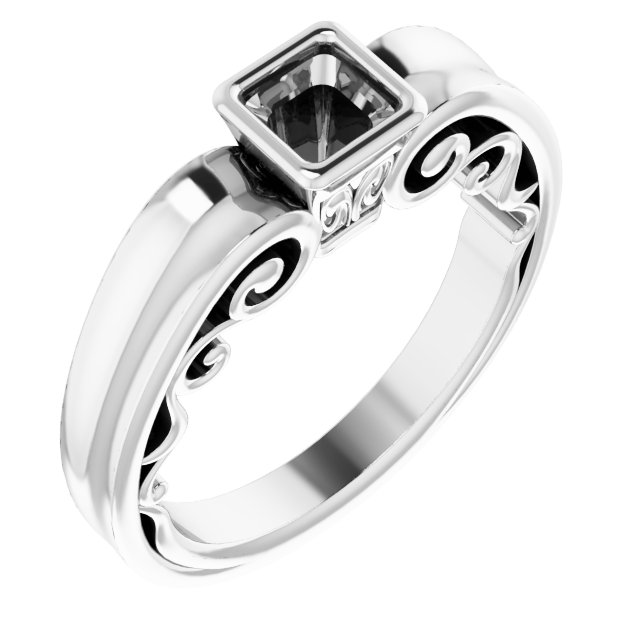 Bezel-Set Solitaire Engagement Ring