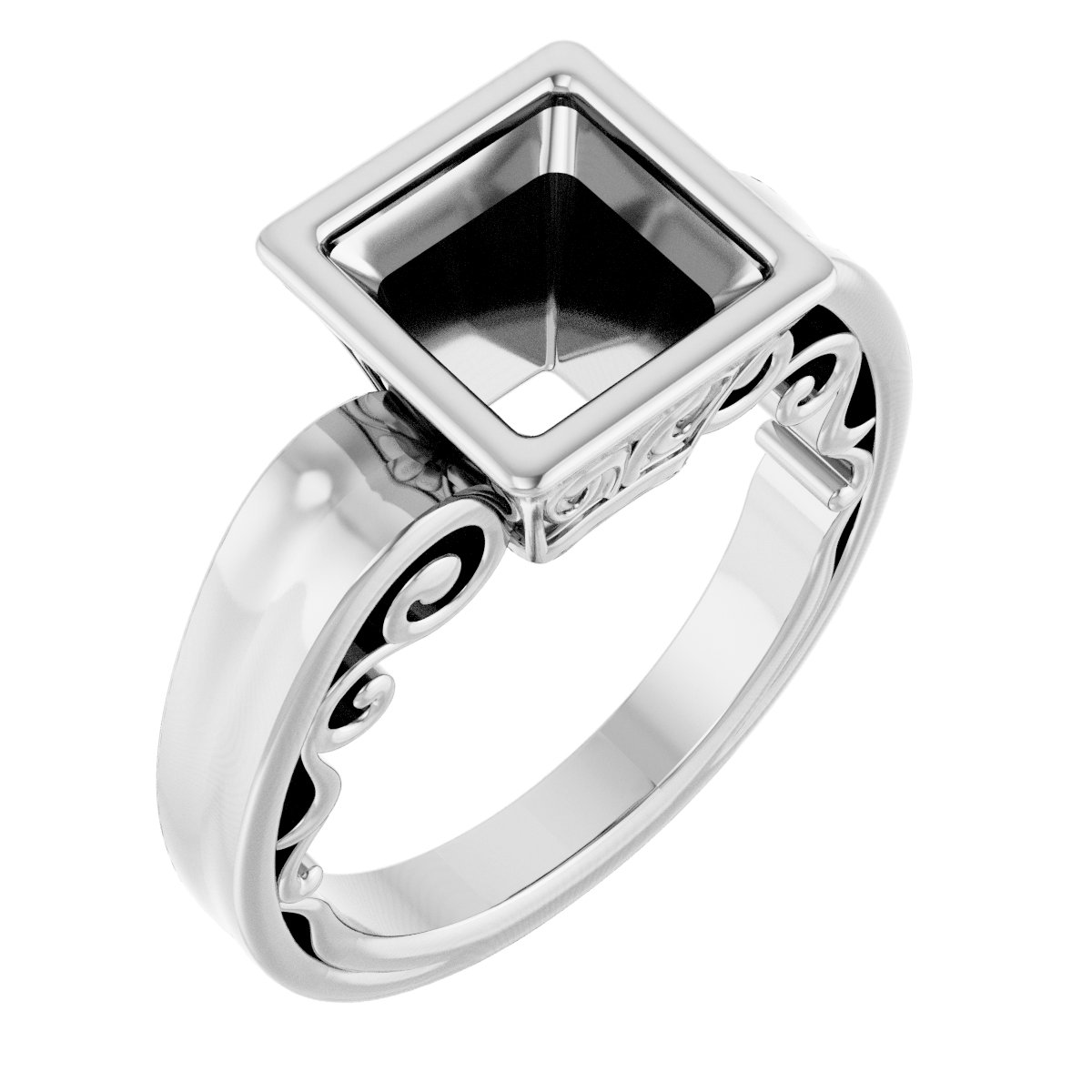 Bezel-Set Solitaire Engagement Ring