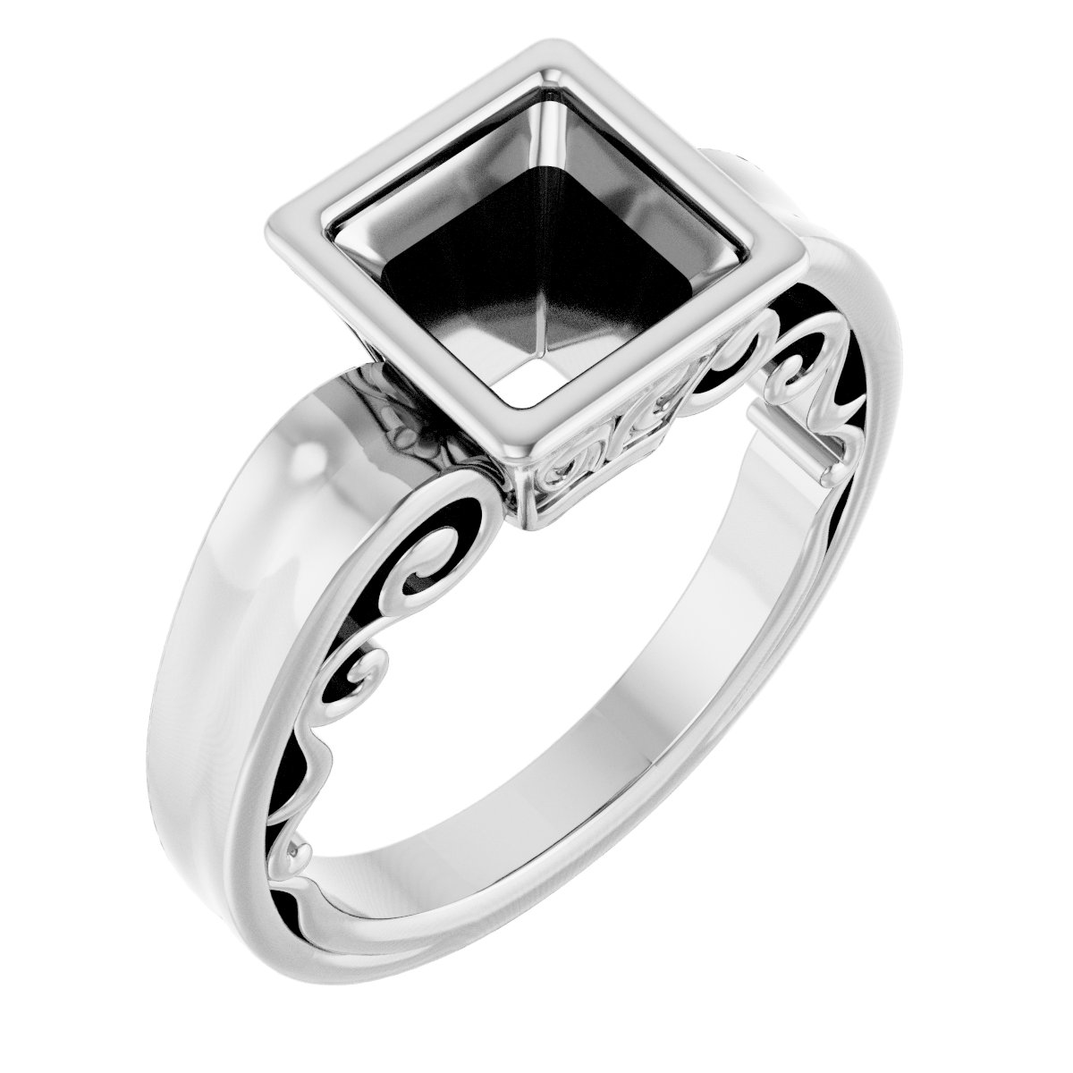 Bezel-Set Solitaire Engagement Ring