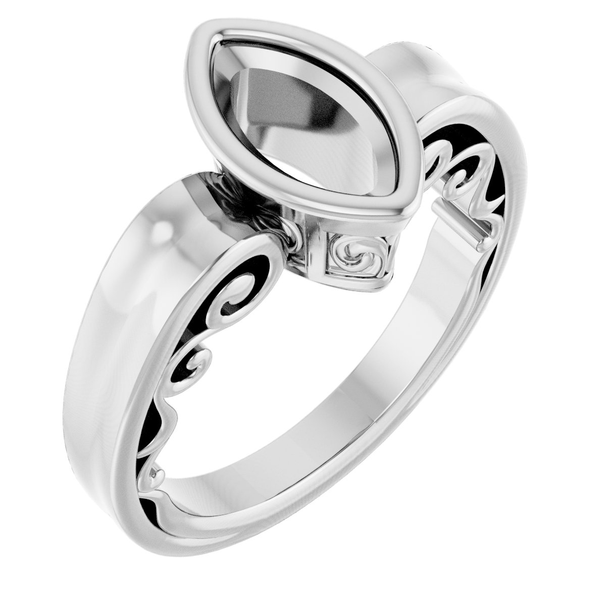 Bezel-Set Solitaire Engagement Ring