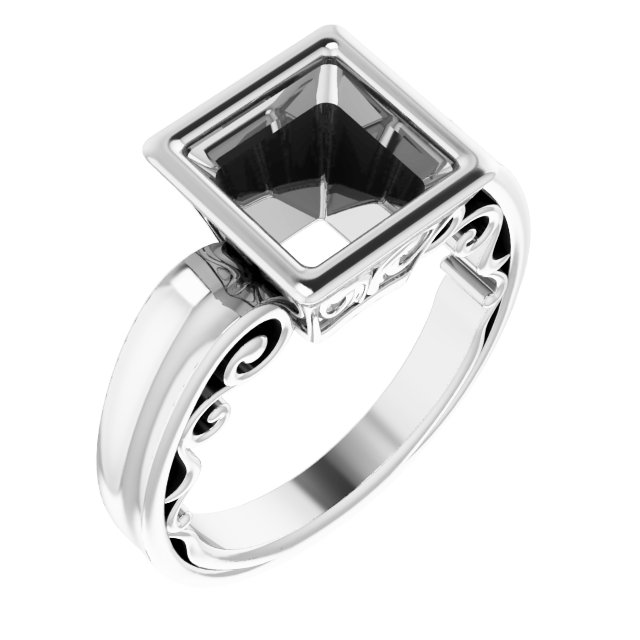 Bezel-Set Solitaire Engagement Ring