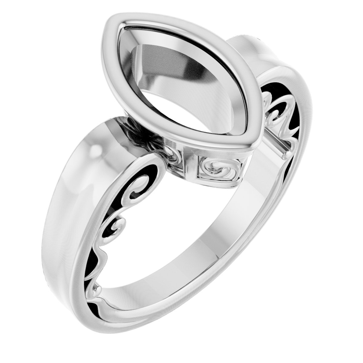 Bezel-Set Solitaire Engagement Ring