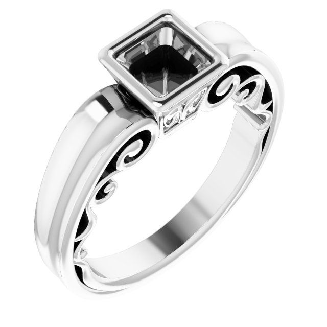 Bezel-Set Solitaire Engagement Ring