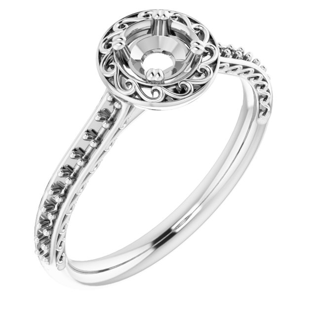 Twin-Prong Accented Engagement Ring