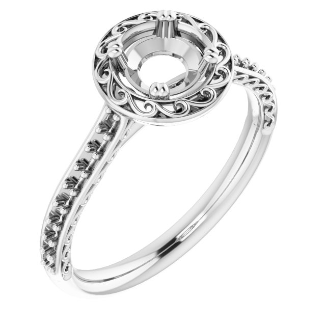 Twin-Prong Accented Engagement Ring