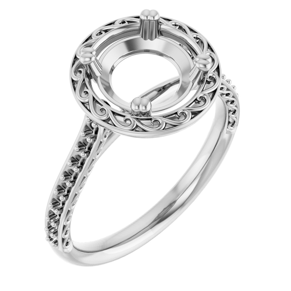 Twin-Prong Accented Engagement Ring
