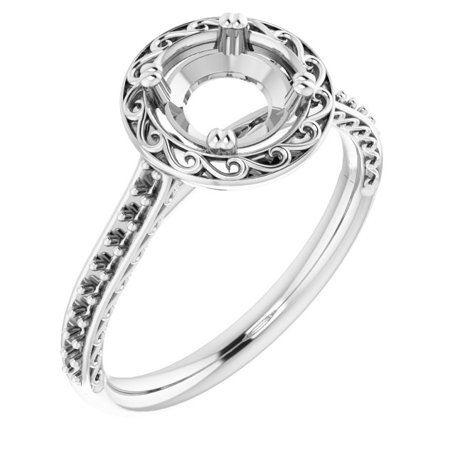 Twin-Prong Accented Engagement Ring