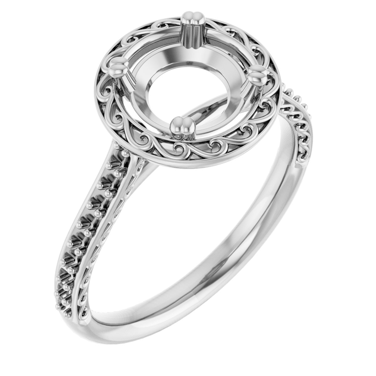 Twin-Prong Accented Engagement Ring