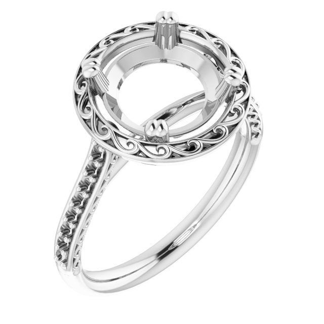 Twin-Prong Accented Engagement Ring