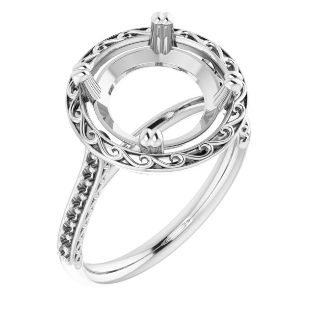 Twin-Prong Accented Engagement Ring