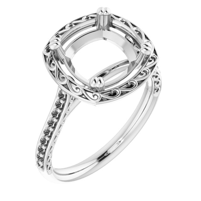Twin-Prong Accented Engagement Ring