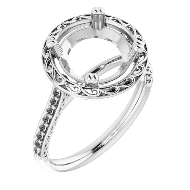Twin-Prong Accented Engagement Ring
