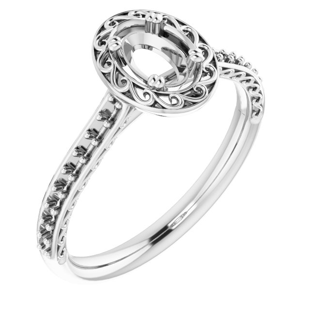 Twin-Prong Accented Engagement Ring