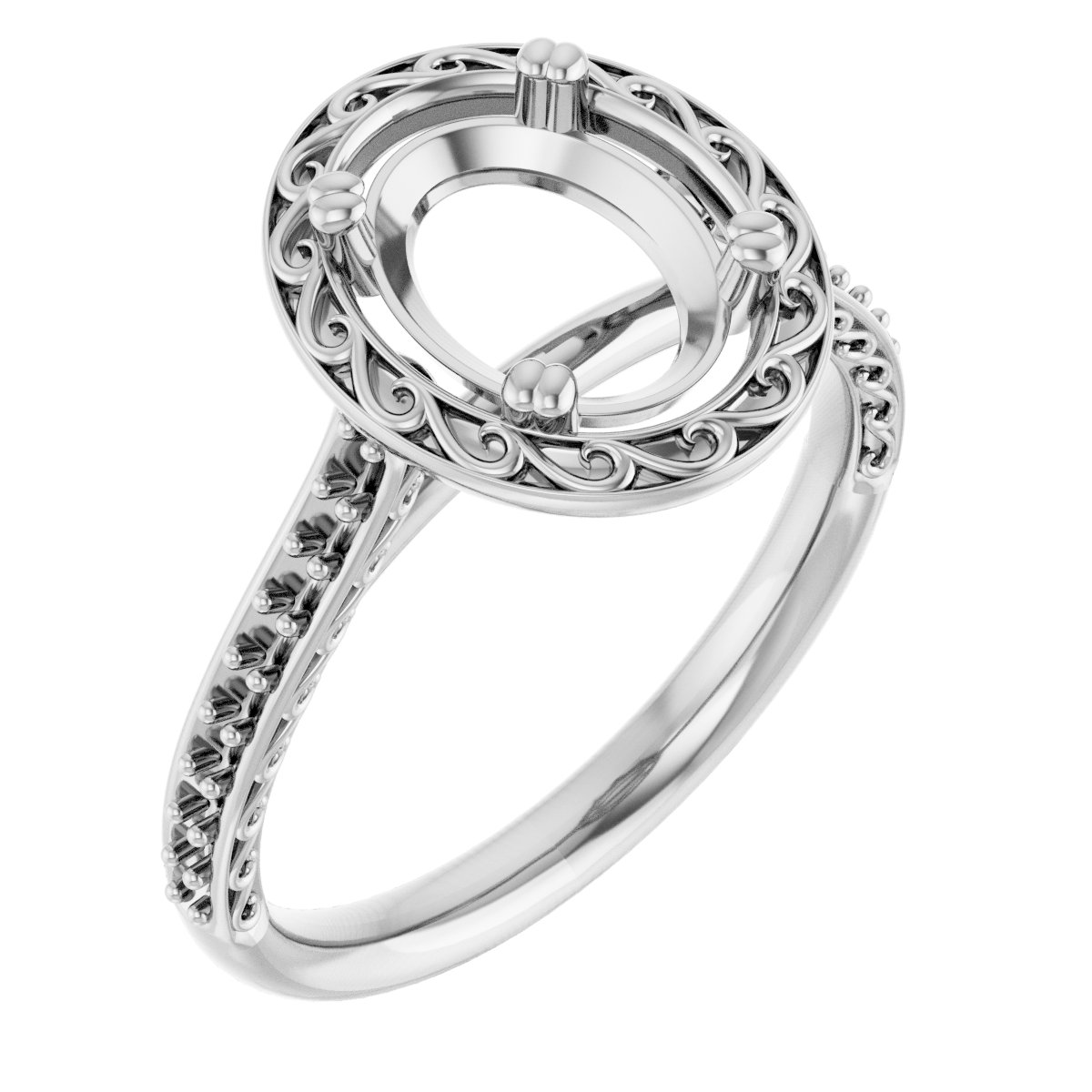 Twin-Prong Accented Engagement Ring