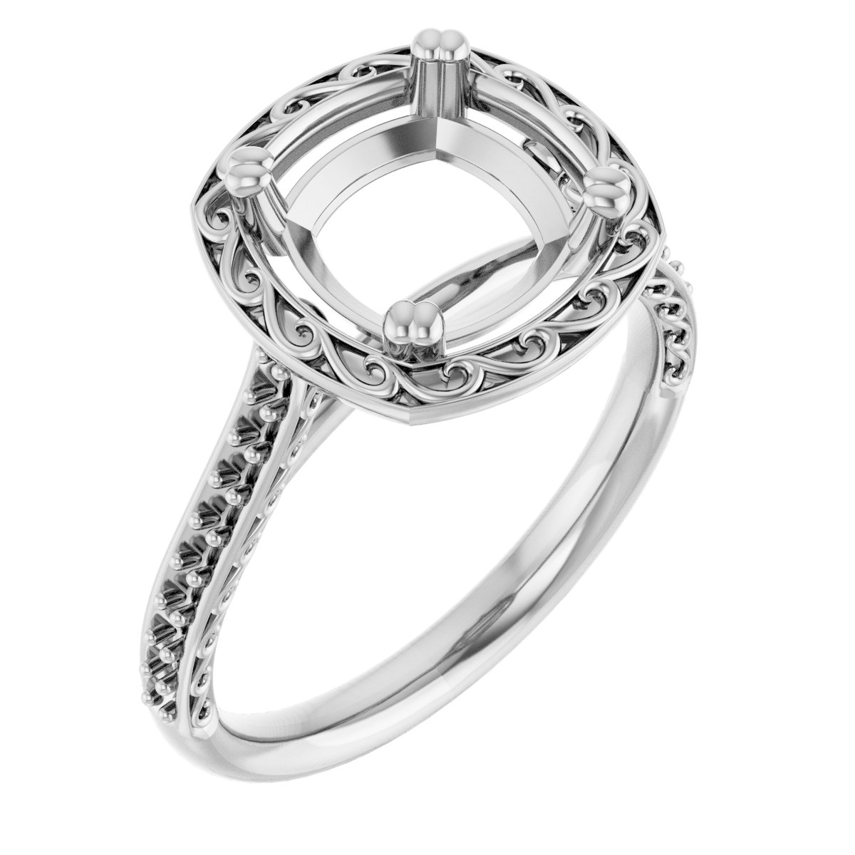 Twin-Prong Accented Engagement Ring