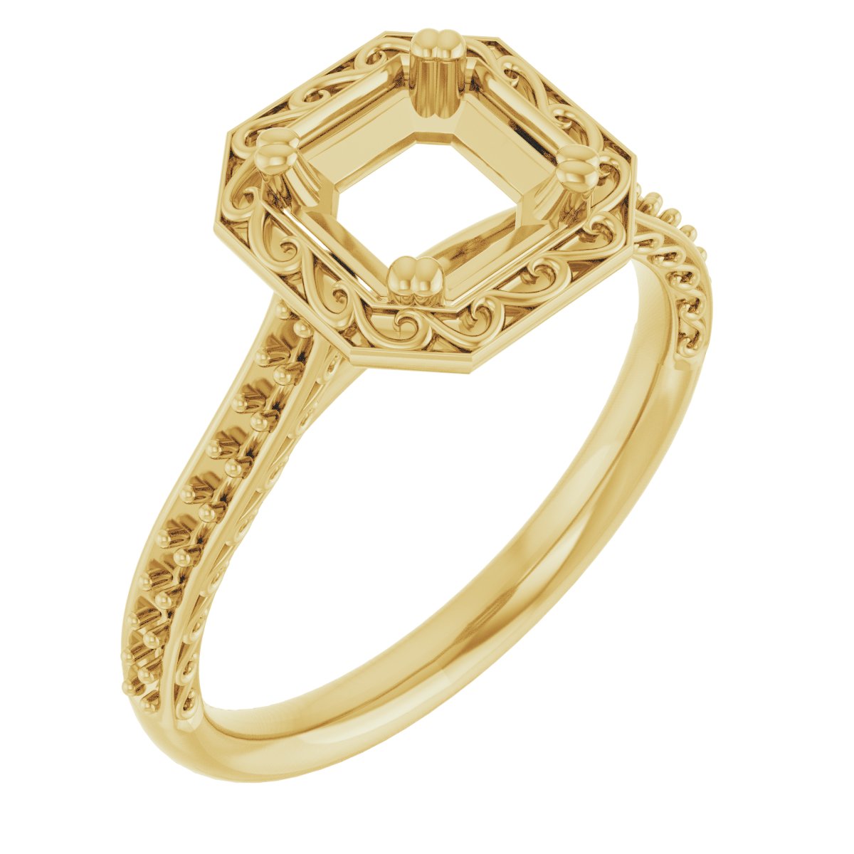 Twin-Prong Accented Engagement Ring