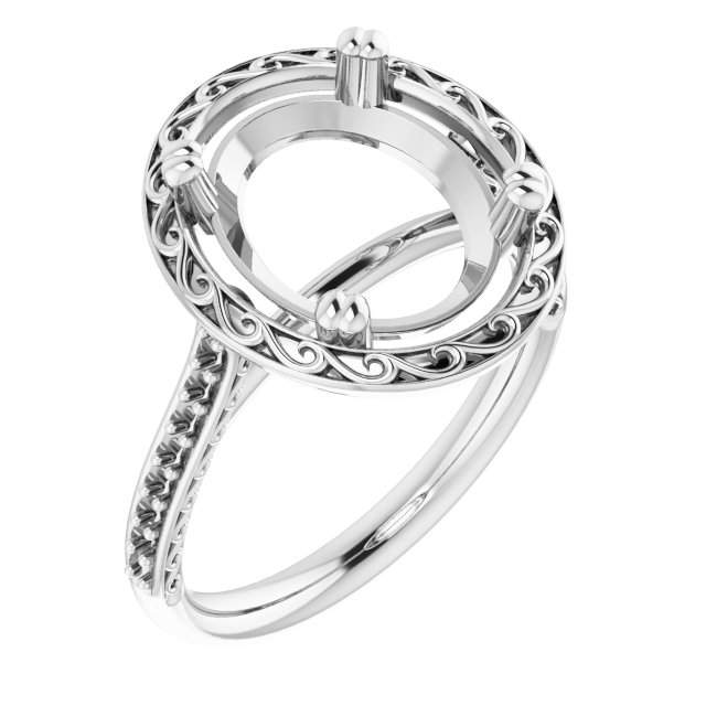 Twin-Prong Accented Engagement Ring
