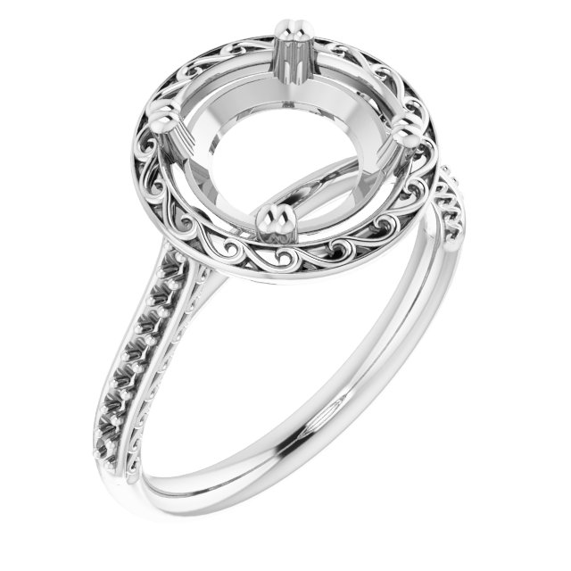 Twin-Prong Accented Engagement Ring